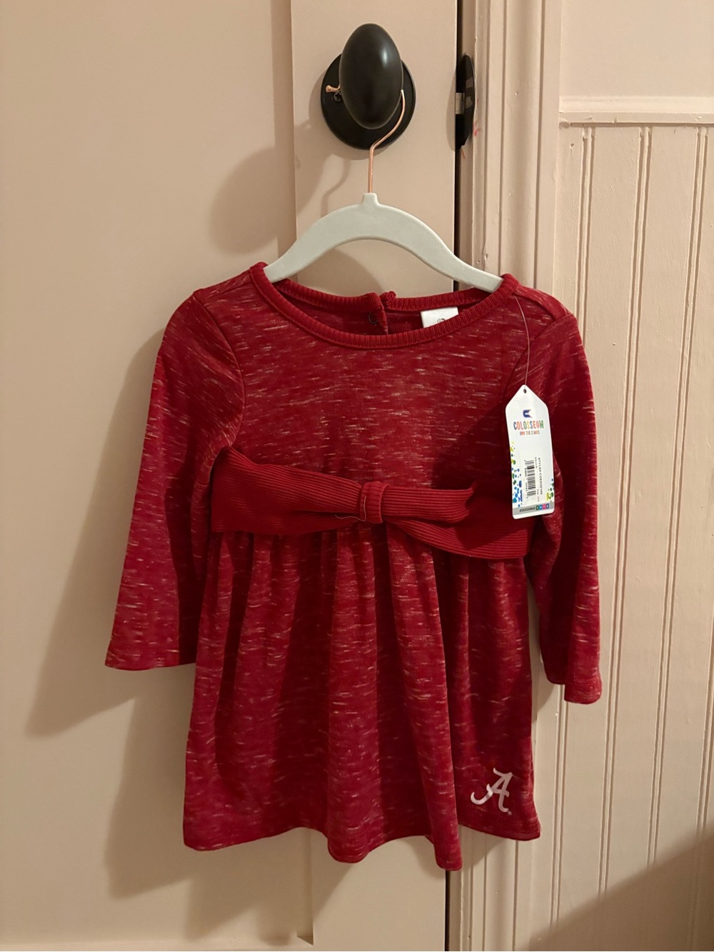 Alabama Red Bow-Front Girls' Dress